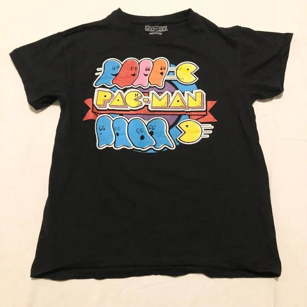 Pac Man Video  Game T Shirt Size Medium Womens Pacman Top Bandai Namco